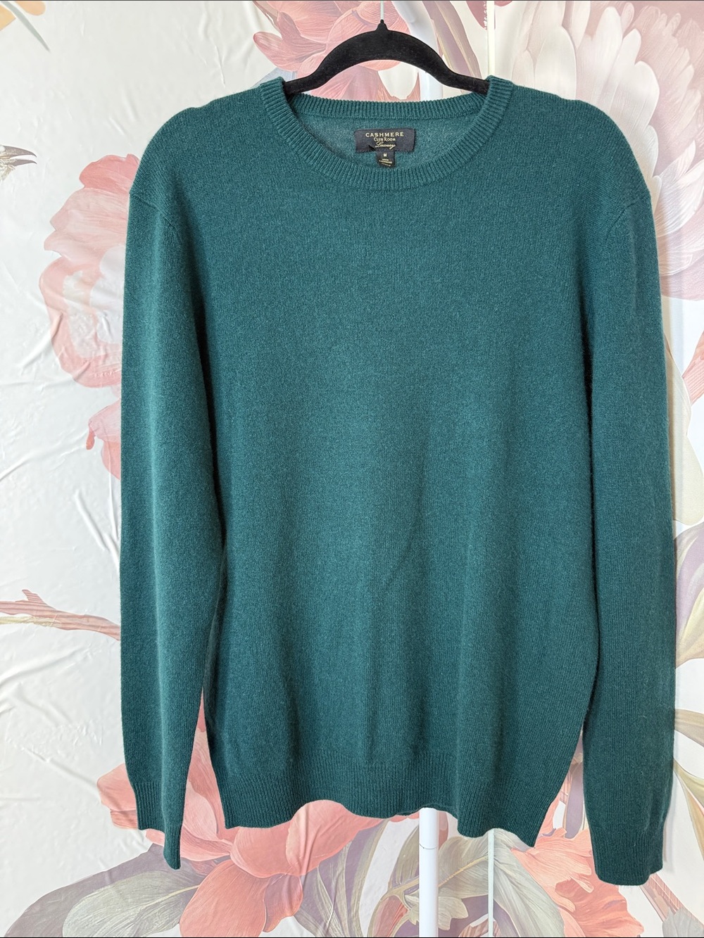 CASHMERE Club Room Luxury Men’s Dark Green Crewneck Sweater - Medium